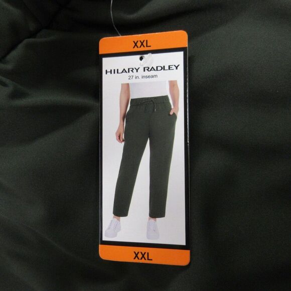 Hilary Radley Pull On Elastic Waist Stretch Pants XXL Dark Olive Green 2XL NWT - Picture 1 of 10